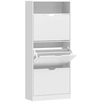 HOMCOM Zapatero estrecho 60x26x140 cm blanco
