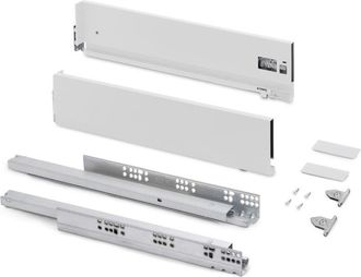 Emuca Emuca - Caj&oacute;n Exterior Vertex Con Regulaci&oacute;n 3d De Altura 131mm, 40kg, Profundidad 450mm, Acero, Pintado Blanco