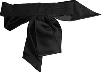 Dolce & Gabbana Black Silk Satin Sash Wide Waist Women Belt Cotton Acetate