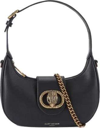 Kurt Geiger Elegante Small Chelsea Hobo Schoudertas - Dames - Schoudertassen - Zwart - ONE Size - Leer - Tassen