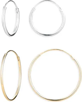 Argento Vivo Set of 2 Endless Earrings in Two Tone at Nordstrom