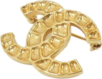 Chanel Pre-owned Jewellery, female, Yellow, Size: ONE SIZE Pre-owned Logo Brooch