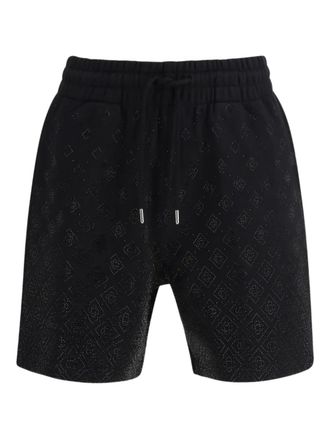Casablanca crystal monogram shorts - Nero