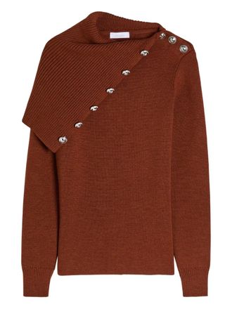 Paco Rabanne Asymmetric wool sweater - Brown