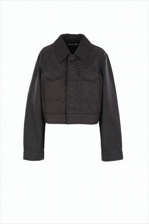 Christophe Lemaire Cropped Denim Jacket With Classic Collar