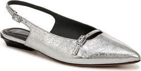 Franco Sarto Emma Slingback Pointed Toe Flat in Silver at Nordstrom Rack, Size 8.5