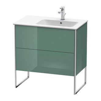 Duravit Duravit Xsquare Vanity Unit Vertical 81.0 X 47.8 Cm, 2 Cajones, Para Lavabo Me De Starck 234683, Bol A La Derecha, Color (frente/cuerpo): Jade Laca Al