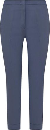 Etro Stijlvolle Broek met Haaksluiting - Dames - Slim Fit Broeken - Blauw - XS - Broeken