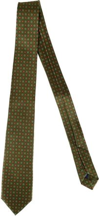 Errico Formicola Cravatta in seta con motivo geometrico - Verde