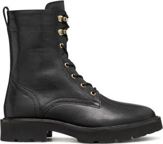 Geox Norize Enkellaarsjes - Dames - Veterlaarzen - Zwart - 41 EU - Leer - Schoenen