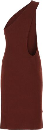 Bottega Veneta Womens One-Shoulder Sheath Dress Burgundy