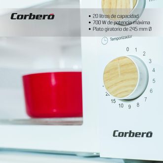 Corbero Microondas Corbero Cmicg270woodn Blanco 20 Litros 700 Vatios