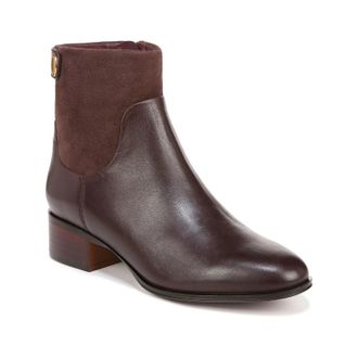 Franco Sarto Womens Franco Sarto Jessica Boots Brown Leather Almond Toe Ankle Bootie RHS691