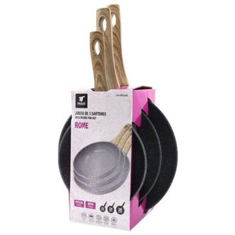 Thulos Juego De 3 Sartenes Th-fps342 Rome - Aptas Para Todo Tipo De Cocinas Oferta Exclusiva