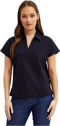 Fay Polo Shirt - Dames - Blouses - Blauw - L - Katoen - Overhemden