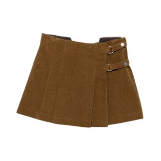 Golden Goose Rokken, Dames, Bruin, M, Katoen, Gekreukelde Corduroy Rok