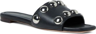 Loeffler Randall Hayes Studded Slide Sandal (Women) in Black/silver at Nordstrom, Size 7.5