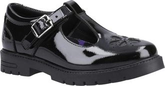 Hush Puppies FIONA Meisjes Leren School schoenen Patent Zwart