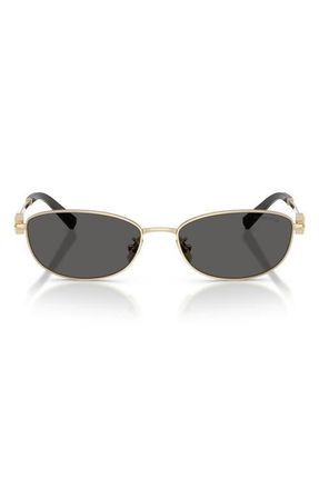 Tiffany & Co. 56mm Oval Sunglasses in Pale Gold /Dark Grey at Nordstrom