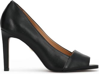Kazar Square Nose Peep Toe Pumps - Dames - Pumps - Zwart - 40 EU - Leer - Schoenen
