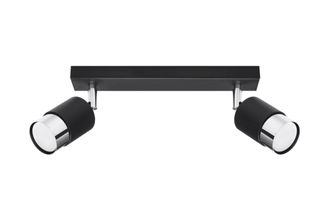 Sollux Lighting L&aacute;mpara de techo negro/cromo acero alt. 18 cm