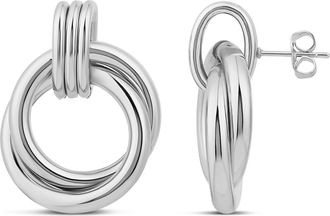 SHYMI Twisted Round Statement Drop Earrings - 18K Gold Filled, rhodium Plated, Day to Night