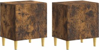 vidaXL Mesita De Noche 2 Uds. Roble Ahumado 43 X 34,5 X 50 Cm Vidaxl