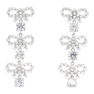 Self Portrait Kristal Tiered Zilveren Sieraden Accessoires - Dames - Oorbellen - Grijs - ONE Size - Accessoires
