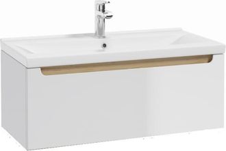 Puma Naturel Mueble De Ba&ntilde;o Con Lavabo Naturel Stilla 80x30x45 Cm, Blanco (stillad08005u3)