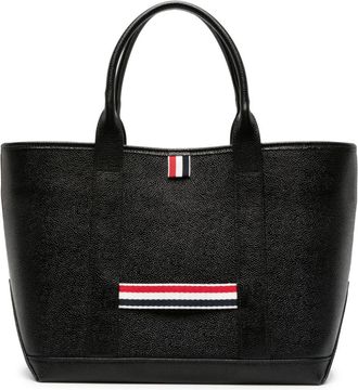 Thom Browne small Tool leather tote bag - unisex - Calf Leather/Recycled Polyester/Polyester/Acrylic - One Size - Black