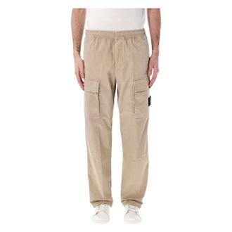 Stone Island Relaxed-fit Cargo Joggers - Heren - Broeken - Beige - Maat: W36 Katoen