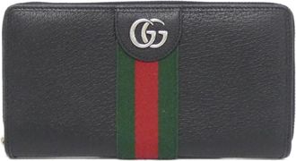 Gucci Ophidia Black Leather Long Wallet (Bi-Fold) (Pre-Owned)