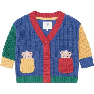 Huxbaby Colour Block Varsity Hux Cardi in Blue Multi at Nordstrom, Size 6-12M Au