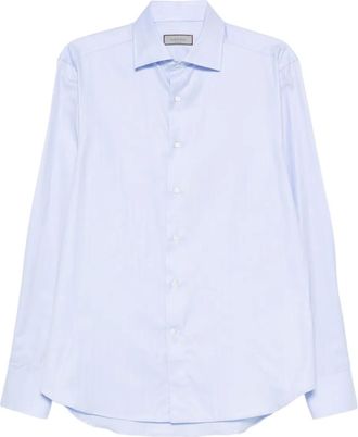 Canali Katoenen overhemd met lange mouwen - Blauw