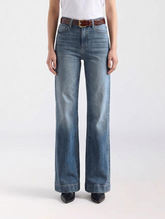 7 For All Mankind Jeans Dojo a vita alta con gamba dritta in denim di cotone