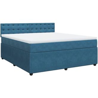 vidaXL Vidaxl - Cama Box Spring Con Colch&oacute;n Terciopelo Azul 180x200 Cm