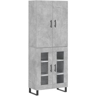 vidaXL Highboard Concrete Grey 69.5x34x180 cm Engineered Wood vidaXL