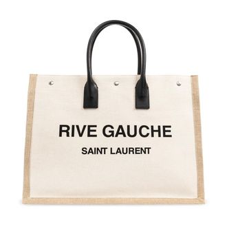 Saint Laurent Tote Bags, female, Beige, Size: ONE SIZE Rive Gauche shopper bag