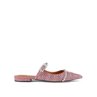 Kurt Geiger Womens Strass Buckle Flat Mule Mules - Pink