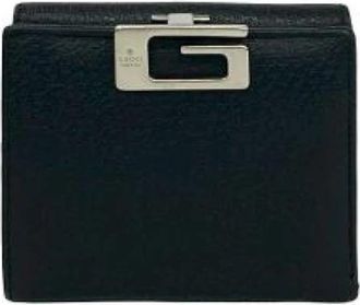 Gucci Pre-owned Leder Bifold Portemonnee - Dames - Vintage Accessoires - Zwart - ONE Size - Leer - Vintage