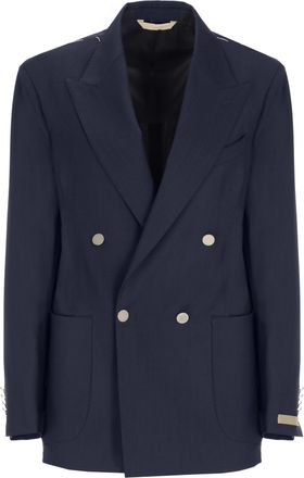 BRIGLIA 1949 Blue Blanchette Double-Breasted Blazer