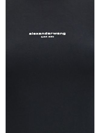 Alexander Wang Womens Long-Sleeved Logo Cotton T-Shirt Black T-Shirts & Jerseys