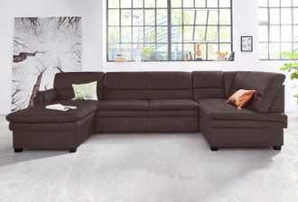 Sit&more Wohnlandschaft »Pisa U-Form« mit Federkern, wahlweise mit Bettfunktion