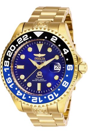 Invicta Grand Diver 27971 Herenhorloge - Automatisch Uurwerk - Roestvrij Staal met Blauwe Wijzerplaat - 47 mm