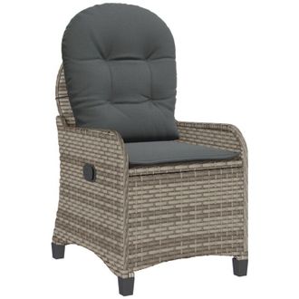 vidaXL Sill&oacute;n Reclinable Gris 56 X 66 X 95cm Rat&aacute;n Sint&eacute;tico Vidaxl