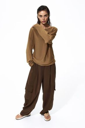 H&M Boat-neck Jumper in Dark Beige at Nordstrom, Size Xx-Large