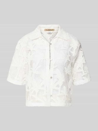 Smith & Soul Cropped Bluse im Embroidery Design mit 3/4-Arm in Offwhite, Gr&ouml;&szlig;e XXL