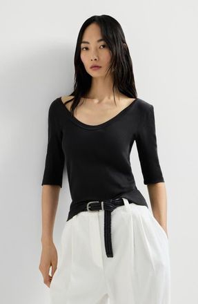 Brunello Cucinelli T-shirt with monili in Black at Nordstrom, Size 4X-Large Eu