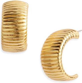 Karine Sultan Snakeskin Textured Hoop Earrings in Gold at Nordstrom