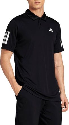 adidas Club 3-Stripes Performance Polo in Black at Nordstrom, Size Medium